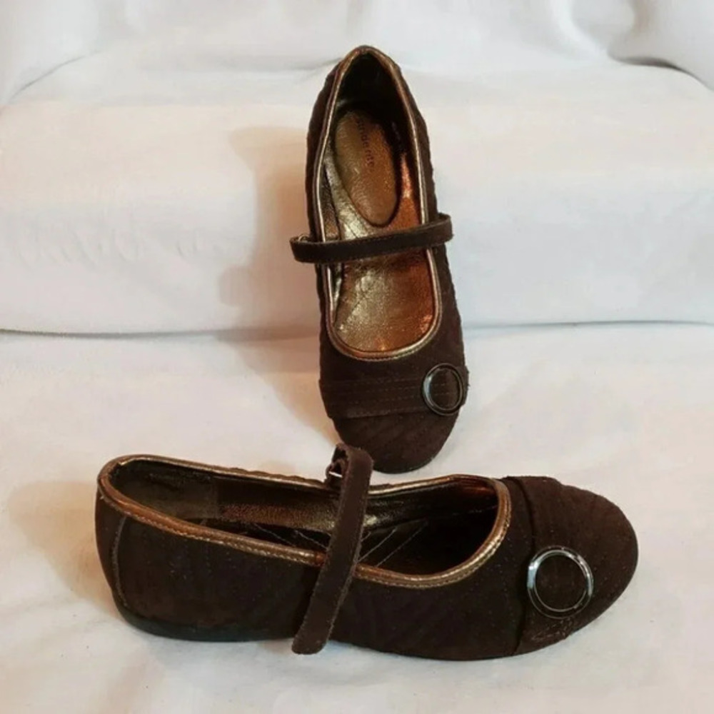 Vintage‎ Stride Rite Darcy Girls 5W Brown Suede Maryjanes Retro Y2K Concert